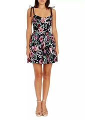 Dress the Population Kaitrin Sequin Floral Sweetheart Minidress