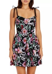 Dress the Population Kaitrin Sequin Floral Sweetheart Minidress