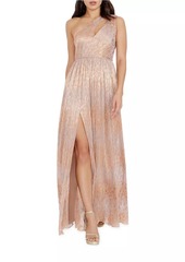 Dress the Population Kienna Metallic One-Shoulder Gown