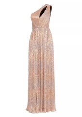 Dress the Population Kienna Metallic One-Shoulder Gown