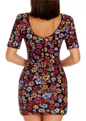 Dress the Population Maddox Floral Sequin-Embellished Body-Con Minidress