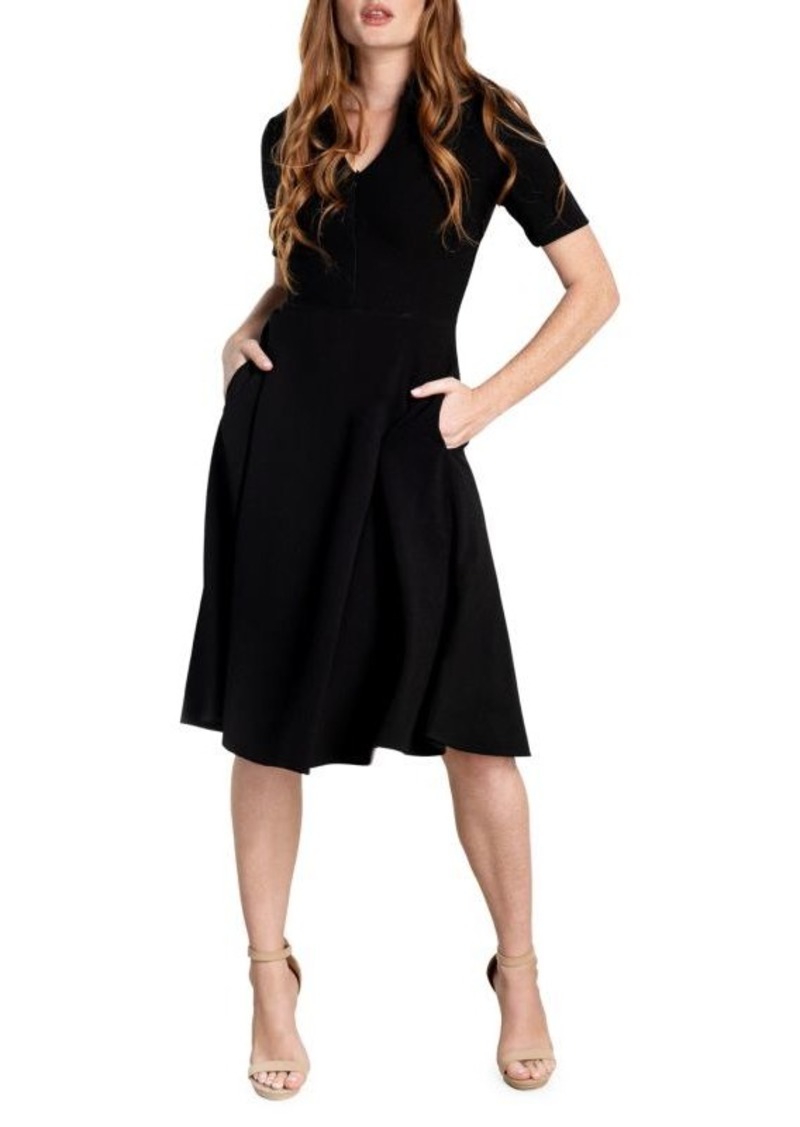 Dress the Population Mallory Fit-&-Flare Shirtdress