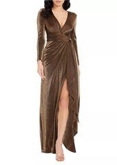 Dress the Population Shania Metallic Warp Gown