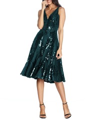 Dress the Population Sophie Fit & Flare Dress in Pine at Nordstrom