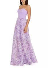 Dress the Population Summer Audrina Floral Appliquè Gown