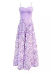 Dress the Population Summer Audrina Floral Appliquè Gown