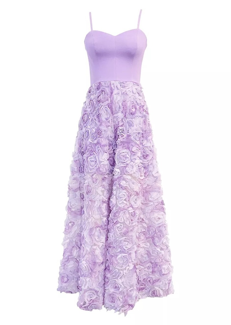 Dress the Population Summer Audrina Floral Appliquè Gown