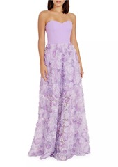 Dress the Population Summer Audrina Floral Appliquè Gown