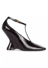 Dries Van Noten 105MM Leather Wedge-Heel Pumps