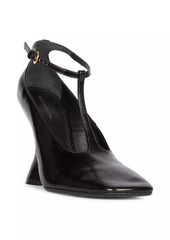 Dries Van Noten 105MM Leather Wedge-Heel Pumps