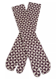 Dries Van Noten Auber Cotton-Blend Checkered Toe Socks