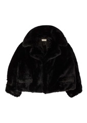 Dries Van Noten Black Vaudi Faux Fur Coat