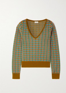 Dries Van Noten Checked Metallic Jacquard-knit Sweater