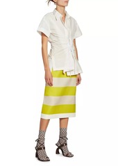 Dries Van Noten Colorblocked Cotton Midi-Skirt
