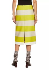 Dries Van Noten Colorblocked Cotton Midi-Skirt