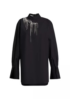 Dries Van Noten Corso Rhinestone Cotton Tunic Shirt