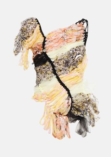 Dries Van Noten Crochet silk-blend top