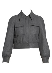 Dries Van Noten Cropped Stretch-Wool Pocket Jacket