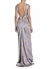 Dries Van Noten Danama Metallic & Satin Gown