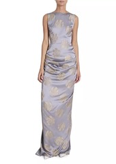 Dries Van Noten Danama Metallic & Satin Gown