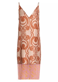 Dries Van Noten Dantar Printed Silk Midi-Dress