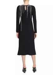 Dries Van Noten Davion Rhinestone Crepe Dress