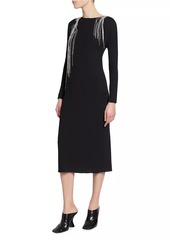 Dries Van Noten Davion Rhinestone Crepe Dress