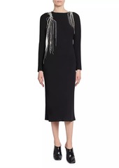 Dries Van Noten Davion Rhinestone Crepe Dress