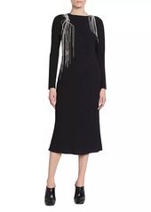 Dries Van Noten Davion Rhinestone Crepe Dress