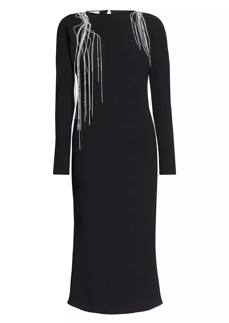 Dries Van Noten Davion Rhinestone Crepe Dress