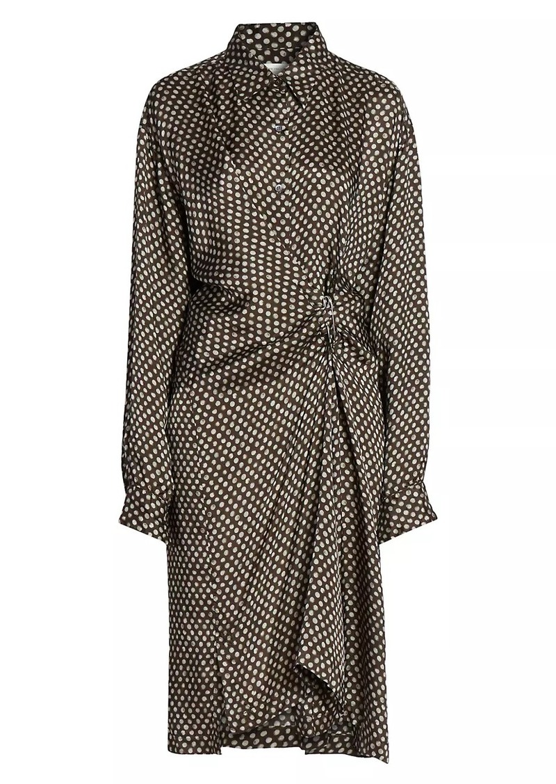 Dries Van Noten Delicks Gathered Polka Dot Dress