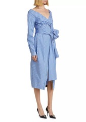 Dries Van Noten Dolada Striped Cotton Wrap Dress