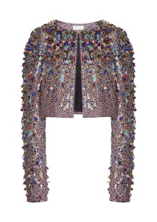 Dries Van Noten - Bea Beaded Jacquard Bolero - Pink - FR 34 - Moda Operandi