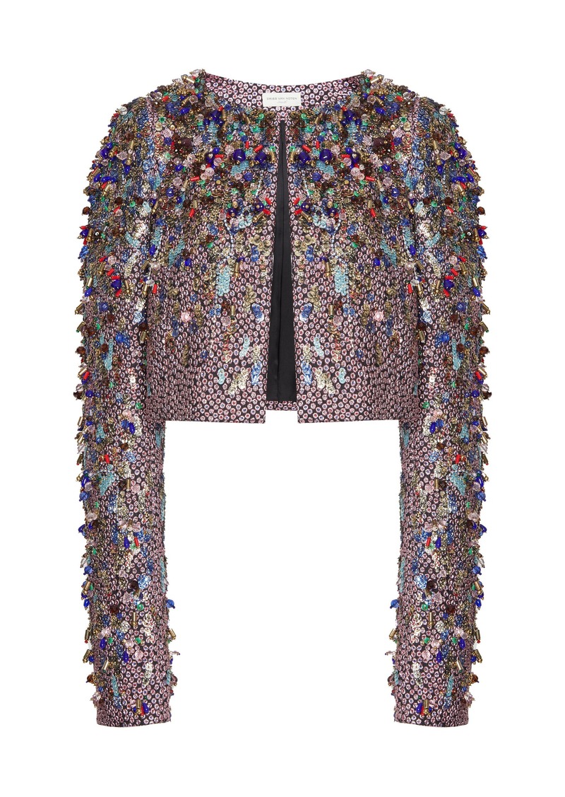 Dries Van Noten - Bea Beaded Jacquard Bolero - Pink - FR 34 - Moda Operandi