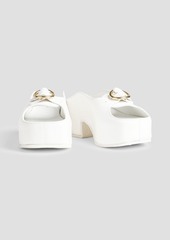 Dries Van Noten - Buckled leather platform mules - White - EU 35