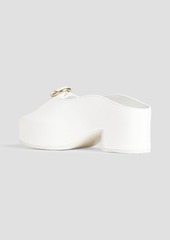 Dries Van Noten - Buckled leather platform mules - White - EU 35