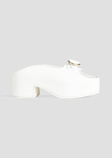 Dries Van Noten - Buckled leather platform mules - White - EU 35