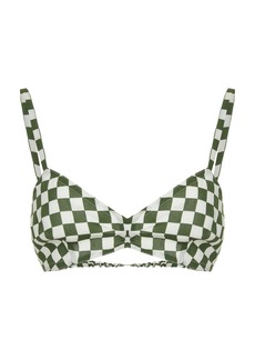 Dries Van Noten - Centina Checkered Knit Bra Top - Green - FR 40 - Moda Operandi