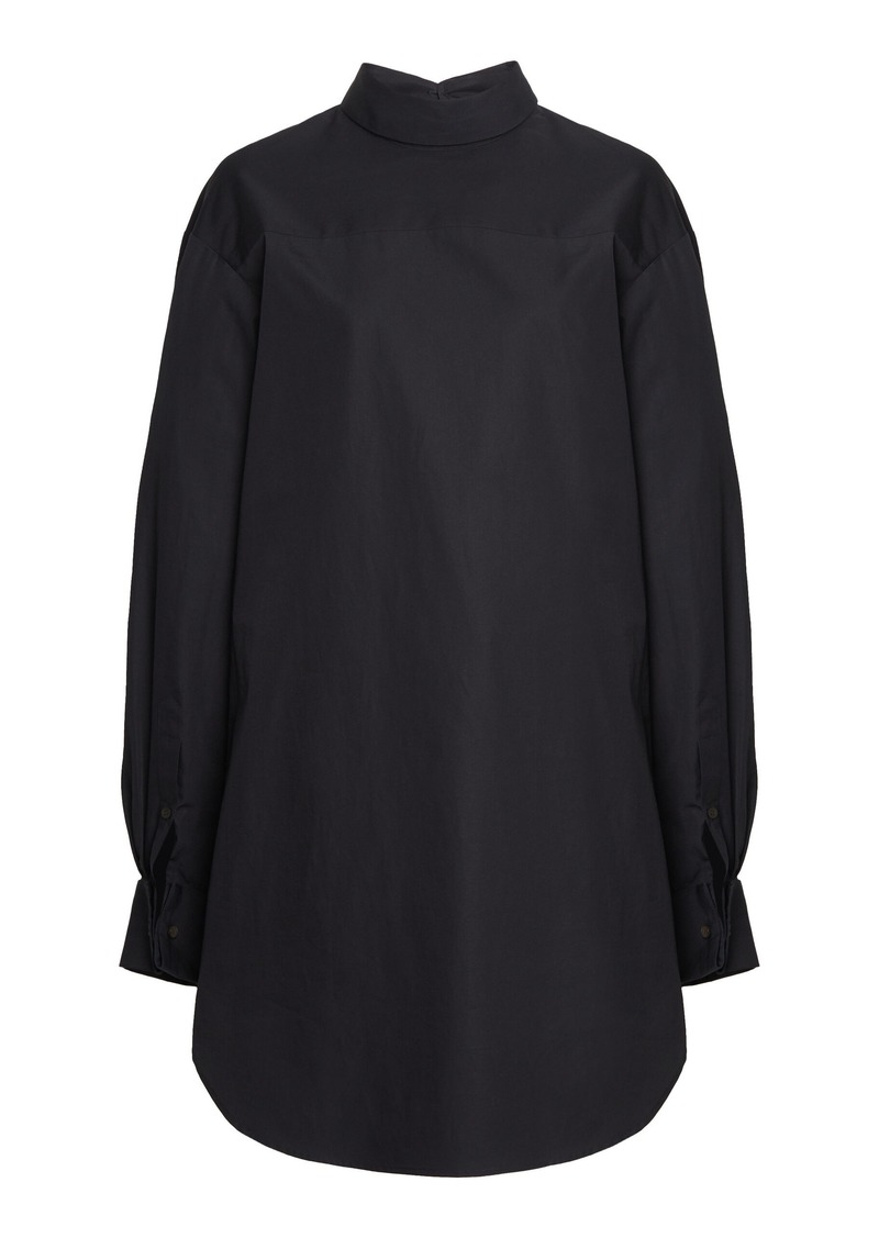 Dries Van Noten - Corso Asymmetrical Cotton-Poplin Shirt - Black - S - Moda Operandi