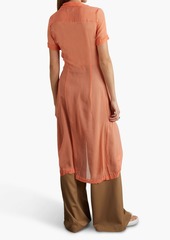 Dries Van Noten - Silk-crepon midi shirt dress - Orange - FR 34