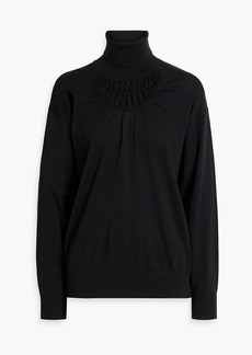 Dries Van Noten - Crochet-trimmed wool and cotton-blend turtleneck sweater - Black - M