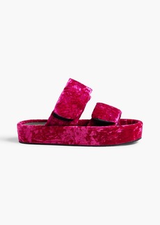 Dries Van Noten - Crushed-velvet platform sandals - Pink - EU 35