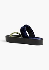 Dries Van Noten - Crushed-velvet sandals - Blue - EU 35