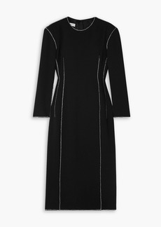 Dries Van Noten - Crystal-embellished crepe midi dress - Black - FR 34