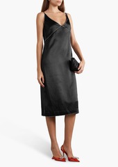 Dries Van Noten - Crystal-embellished silk-satin midi slip dress - Black - FR 38