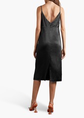 Dries Van Noten - Crystal-embellished silk-satin midi slip dress - Black - FR 38