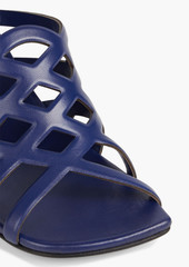 Dries Van Noten - Cutout leather mules - Blue - EU 36