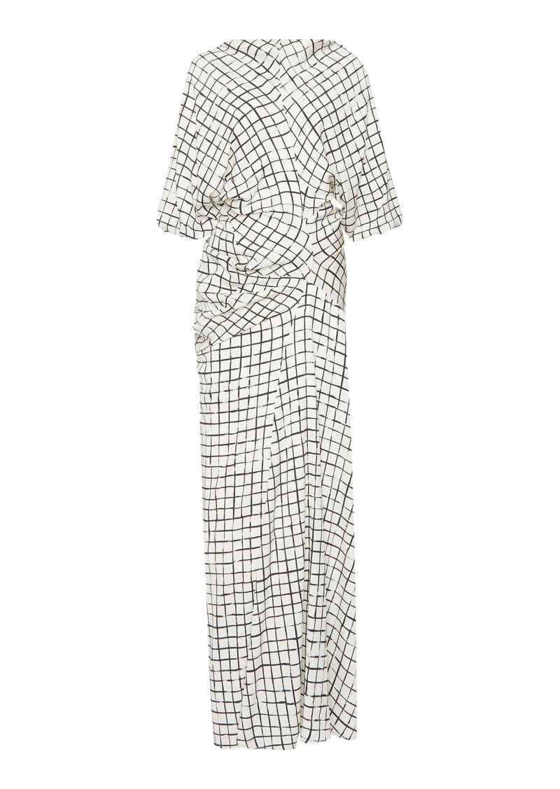 Dries Van Noten - Dare Printed Silk-Blend Maxi Dress - Ivory - FR 38 - Moda Operandi