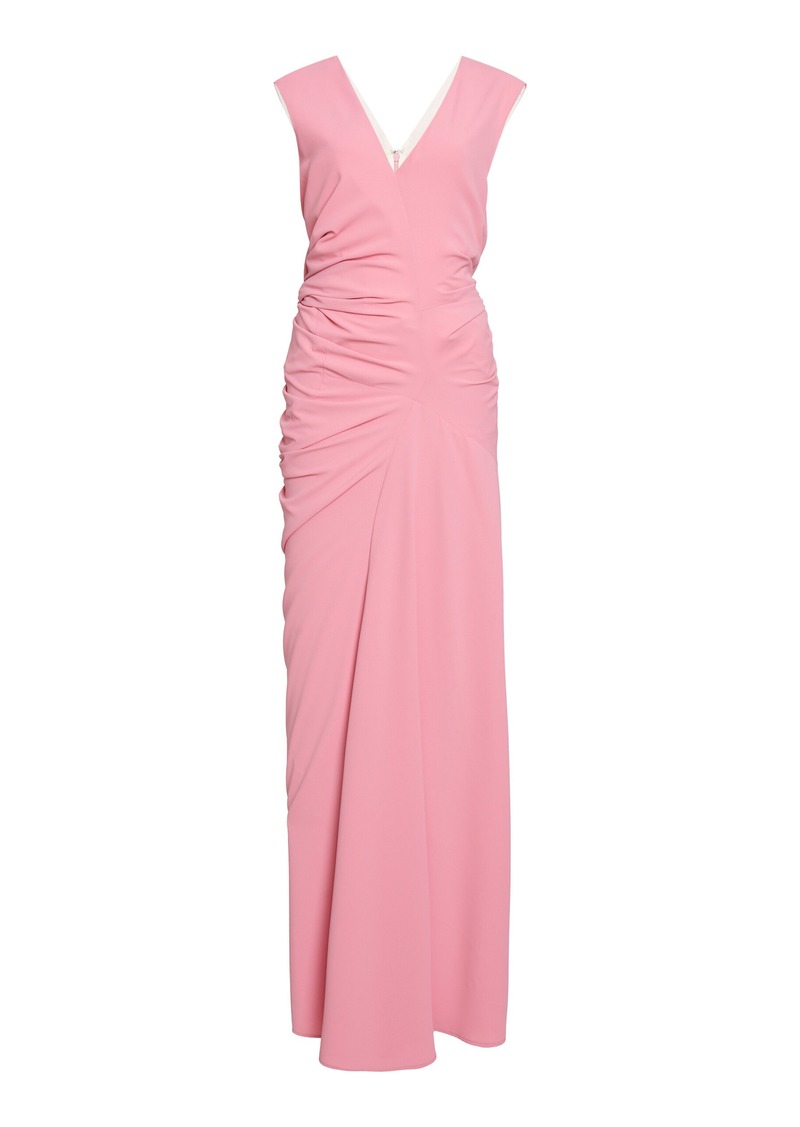 Dries Van Noten - Daring Ruched Crepe Maxi Dress - Pink - FR 38 - Moda Operandi