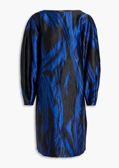 Dries Van Noten - Printed crinkled satin-twill dress - Blue - FR 36